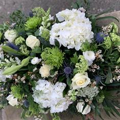 Hydrangea and Lily Casket spray 