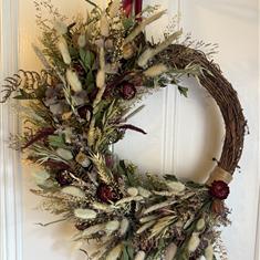 Cranberry Kisses Dried Flower Wreath